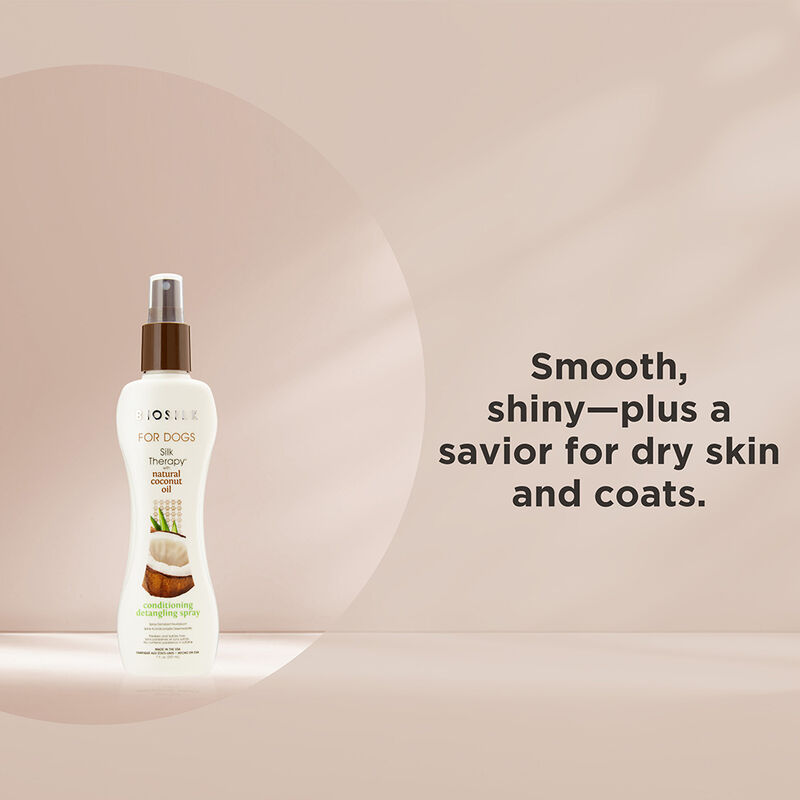 BioSilk For Dogs Silk Therapy Coconut Oil Conditioning Detangling Spray, , large image number null